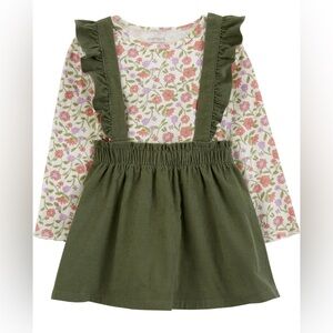 NWOT Carter's Green Two Piece Dress and Floral Shirt